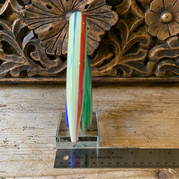 Murano Glass Multicolor Colorful Rainbow Spiral Coil Snake 3D Handblown Art - Picture 16 of 17